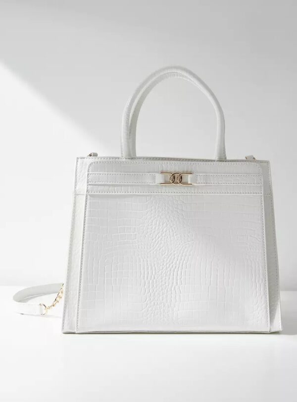 Textured Tote Bag with Handles