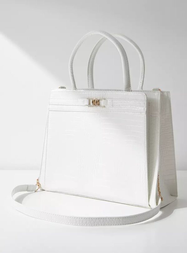 Textured Tote Bag with Handles