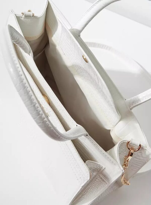 Textured Tote Bag with Handles