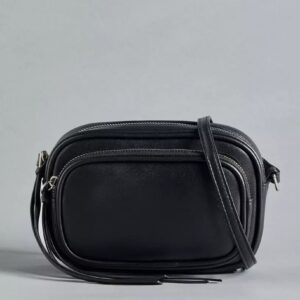 Plain Crossbody Bag with Zip Closure