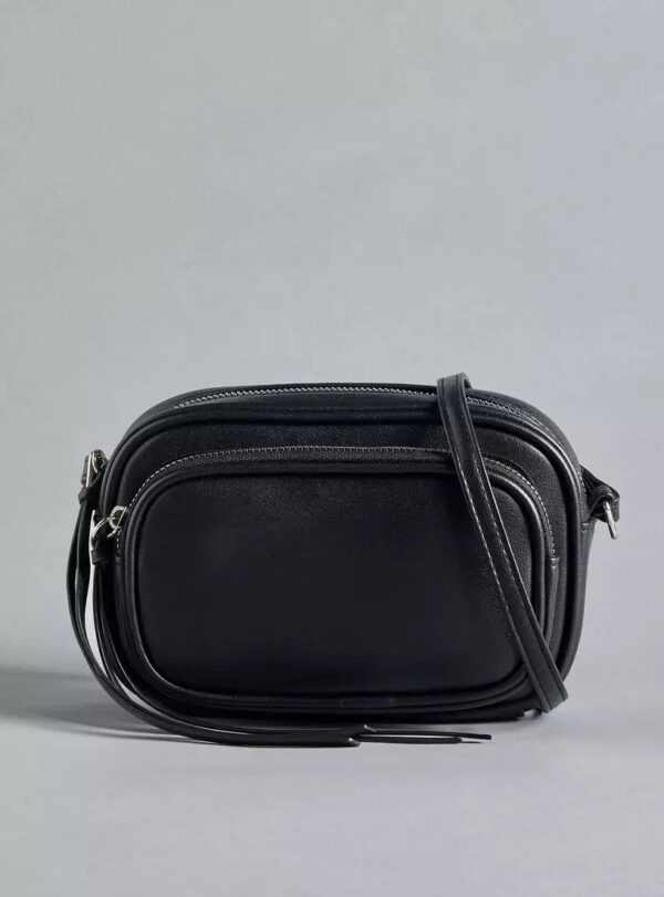 Plain Crossbody Bag with Zip Closure
