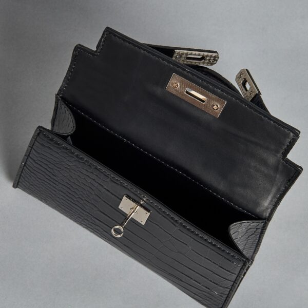 Textured Crossbody Bag with Top Handle