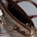 Printed Tote Bag with Double Handle and Scarf Detail