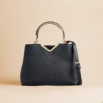 Textured Tote Bag with Button Closure