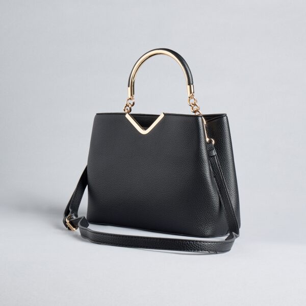 Textured Tote Bag with Button Closure