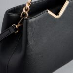 Textured Tote Bag with Button Closure