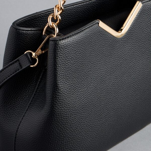 Textured Tote Bag with Button Closure