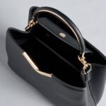 Textured Tote Bag with Button Closure