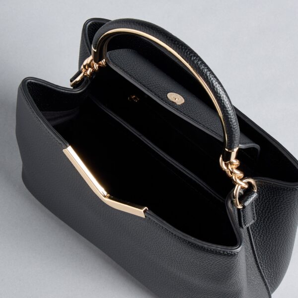 Textured Tote Bag with Button Closure