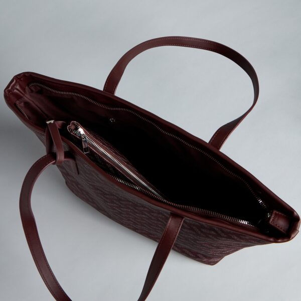 Geometric Print Tote Bag with Pouch