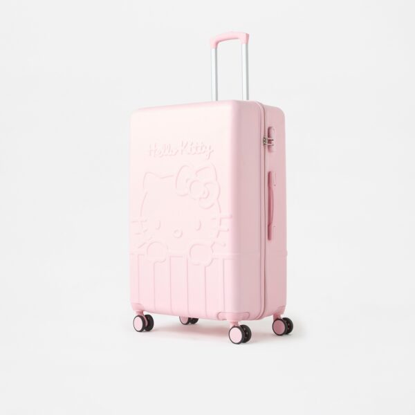 Hello Kitty Embossed Hardcase Trolley Bag with Retractable Handle