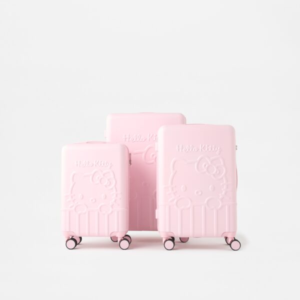 Hello Kitty Embossed Hardcase Trolley Bag with Retractable Handle