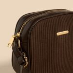 Textured Crossbody Bag with Adjustable Strap and Zip Closure