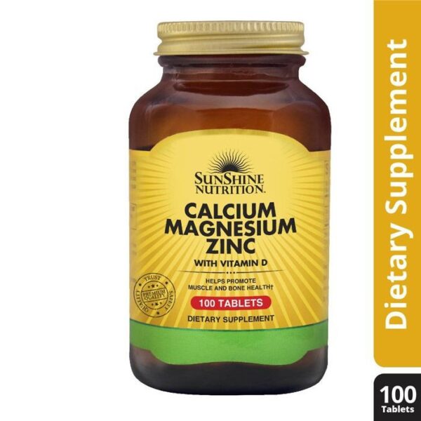 Sunshine Nutrition Calcium Magnesium Zinc With Vitamin D 100 Tablets