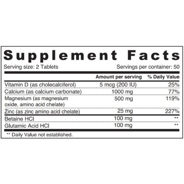 Sunshine Nutrition Calcium Magnesium Zinc With Vitamin D 100 Tablets