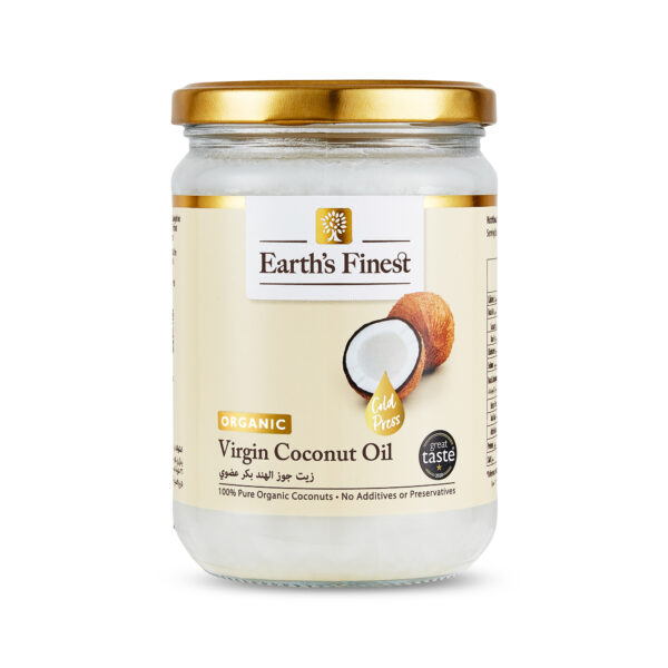 Earth's Finest Organic Virgin Coconut Oil, 100% Pure, Cold-Pressed, Unrefined, No Additives or Chemicals, 500ml