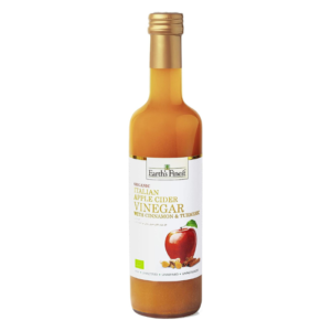 Earth's Finest Organic Apple Cider Vinegar with Cinnamon & Turmeric, Unfiltered and Raw Italian, 500ml