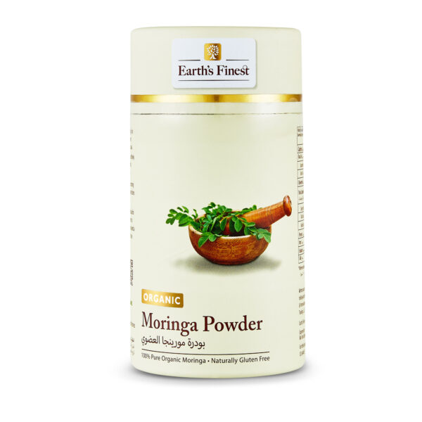 Earth's Finest Organic Moringa Powder, 100% Pure Superfood, Detox & Immune Support, Non-GMO, Vegan, 113g