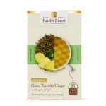 Earth's Finest Organic Green Tea with Ginger, Immunity-Boosting, Detoxifying & Antioxidant-Rich Blend, 25 Tea Bags