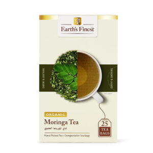 Earth's Finest Organic Moringa, Antioxidant-Rich Herbal Superfood, Caffeine-Free, Ayurveda Wellness, 25 Tea Bags