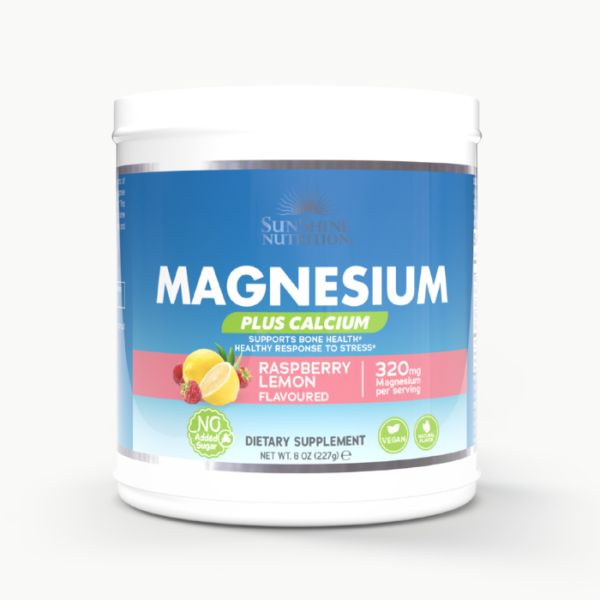 Sunshine Nutrition Magnesium + Calcium Raspberry Lemon 8oz