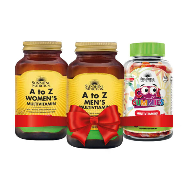 Sunshine Nutrition Multivitamin Healthy Family Value Pack A-Z Men, A-Z Women & Cool Gummies