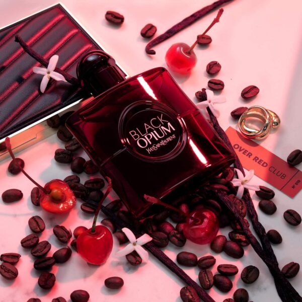 Black Opium Eau de Parfum Over Red with Cherry & Coffee
