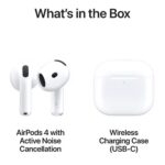 Apple AirPods 4 With Active Noise Cancellation Truly Wireless Bluetooth In-Ear Earbuds With Charging Case White