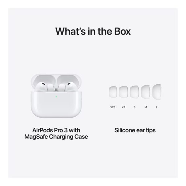 Apple AirPods Pro 3 Truly Wireless Bluetooth In-Ear Earbuds, White